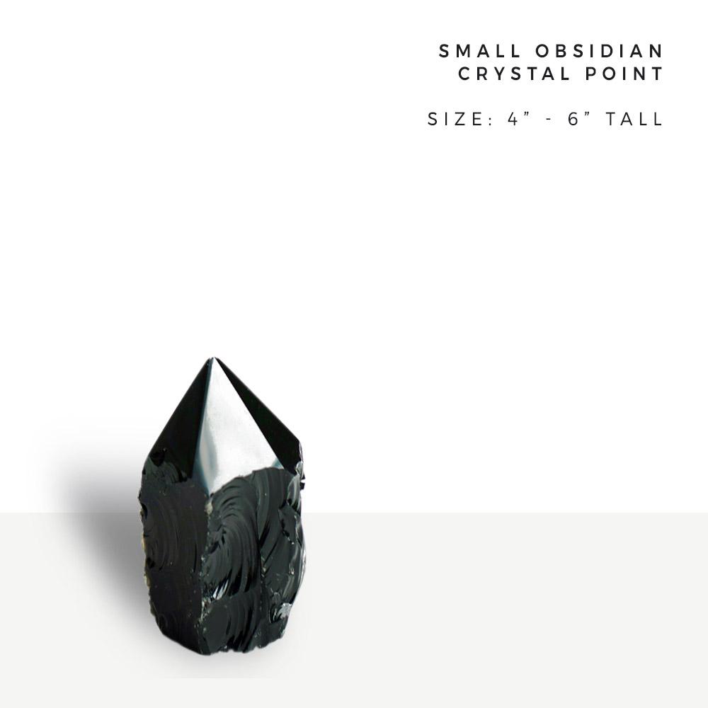 obsidian point | small crystal point 7.5" to 11" tall