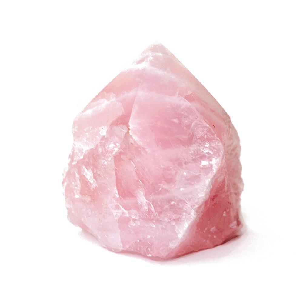 Rose Quartz crystal point - Balances chi, healing vibrations, clears heart chakra, love & nourishment