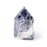 Sodalite crystal point - Known for its mystical royal blue appearance, Sodalite helps to increase awareness and understanding. It is one of the best stones for use in contemplation and meditation.